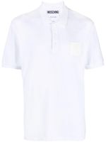 Moschino polo en coton à patch logo - Blanc