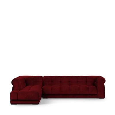 Rivièra Maison Hoekbank 'Cobble Hill' Links, Velvet, kleur Vineyard Burgundy
