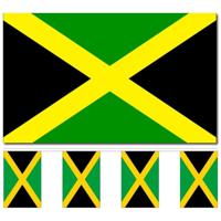 Jamaica versiering/feestartikelen set - vlag 90 x 150 cm - vlaggenlijn van 300 cm - landen - thumbnail