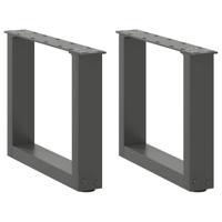 vidaXL Salontafelpoten 2 st U-vormig 30x(30-31) cm staal antraciet, tafelpoot, metalen tafelpoot, meubelpoot, meubeltafelpoot, bureaupoot