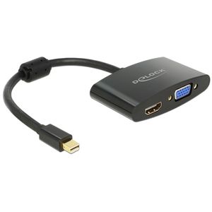 DeLOCK 65553 video kabel adapter 0,18 m Mini DisplayPort HDMI + VGA (D-Sub) Zwart