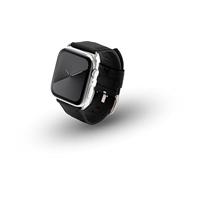 JT Berlin Wannsee armband voor Apple Watch 49 mm / 45 mm / 44 mm / 42 mm vervangende armband [Watch Ultra, Watch SE, Series 8/7/6/5/4/3/2/1, leer/Nytech, roestvrij staal] zwart/zilver