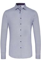 Desoto Slim Fit Jersey shirt wit/blauw, Stippen - thumbnail