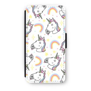 Rainbow Unicorn: iPhone 7 Plus Flip Hoesje