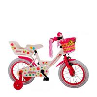 Volare Ashley kinderfiets 14 inch Wit/rood/roze