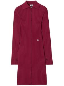 Burberry robe en maille nervurée à coupe courte - Rouge