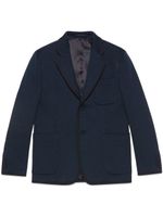 Gucci blazer en jacquard à simple boutonnage - Bleu - thumbnail