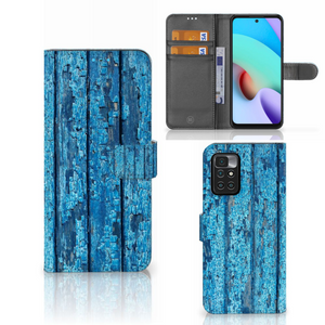 Xiaomi Redmi 10 Book Style Case Wood Blue