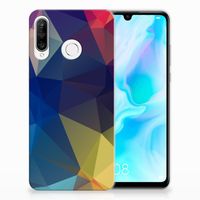 Huawei P30 Lite TPU Hoesje Polygon Dark