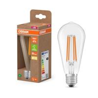 OSRAM Klassiek Edison-filament led, transparante glazen behuizing, 3,8 W, E27, EEK A, 806 lm voor algemene verlichting.