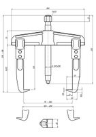 Gedore 8000660 Poelietrekker Aantal haken: 2