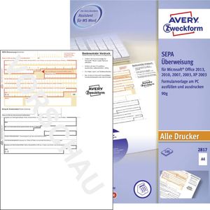 Avery-Zweckform Overschrijvingsformulier SEPA-Überweisung DIN A4 Aantal paginas: 100 2817