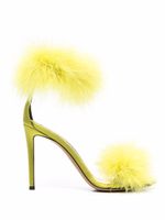 Alexandre Vauthier sandales ornées de plumes 110 mm - Vert