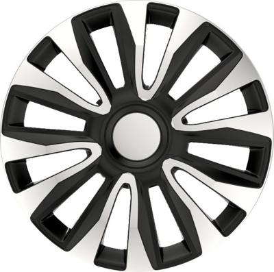 AutoStyle wieldoppen Mega 15 inch ABS zilver/zwart set van 4 AutoStyle wieldoppen Mega 15 inch ABS zilver/zwart set van 4