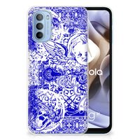 Silicone Back Case Motorola Moto G31 | G41 Angel Skull Blauw