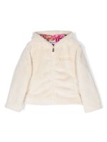 Moschino Kids veste en fourrure artificielle à capuche - Blanc