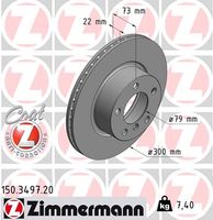 Remschijf COAT Z ZIMMERMANN, Remschijftype: Binnen geventileerd, u.a. für BMW