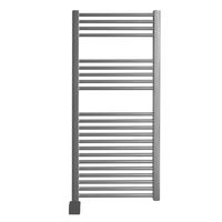 Sanicare elektrische design radiator 60x112cm zilvergrijs met Bluetooth en thermostaat links zwart