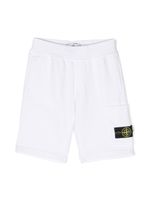 Stone Island Junior short de sport à patch Compass - Blanc