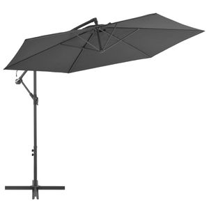 Zweefparasol met aluminium paal 300 cm antraciet