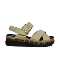 Rieker Sandalen met sleehak en verstelbare riem voor dames, Beige, 37 EU