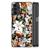 Bloemen Hoesje voor Samsung Galaxy A13 4G Dark Flowers - thumbnail