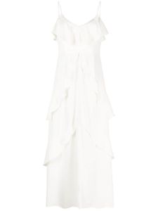 TWINSET ruffled maxi slip dress - Tons neutres