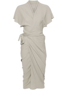 Rick Owens robe portefeuille à col v - Gris