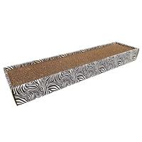 Croci Zebra Kattenkrabpaal van karton, 2-laags, rechthoekig, antislip, met kattenkruid, 48 x 12,5 x 5 cm