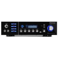 Fenton AV320BT surround hifi-versterker, PA versterker home theater karaoke, power: 2 x 100 watt RMS (8 ohm), impedantie: 4/8 ohm, Bluetooth, USB, digitale display, echo/bass/treble, zwart