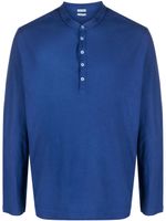 Massimo Alba chemise en coton Henley à manches longues - Bleu - thumbnail