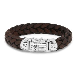 Buddha to Buddha 127BR Armband Mangky leder bruin (E+) 20 cm