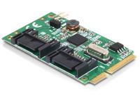 MiniPCIe IO PCIe full size 2 x SATA 6 Gbs - Controller voor opslag - SATA 6Gbs - 600 MBps - PCIe 2.0 Mini Card