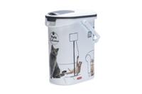 Curver Container voor kattenvoer, 10 l/4 kg, huisdiercollectie, luchtdichte opslag voor kattenvoer, 19 x 30 x 35 cm, wit
