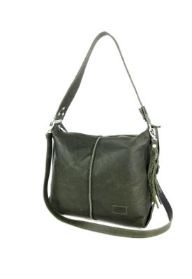 Handgemaakte stoere schoudertas met studs #03 M Groen