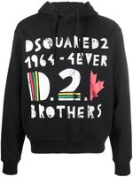 DSQUARED2 hoodie en coton à imprimé graphique - Noir