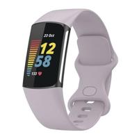 By Qubix - Compatible met Fitbit Charge 5 - Fitbit Charge 6 Sportbandje met dubbele lus - Lavendel - Maat: L - Compatible fitbit bandje