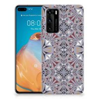 Huawei P40 TPU Siliconen Hoesje Flower Tiles - thumbnail