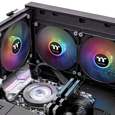 Thermaltake CL-F149-PL12SW-A PC-ventilator Zwart, Transparant, RGB (b x h x d) 120 x 120 x 25 mm