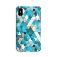 Gekleurde driehoekjes blauw: iPhone X Volledig Geprint Hoesje - thumbnail