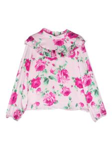 Miss Blumarine blouse volantée à fleurs - Rose