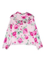 Miss Blumarine blouse volantée à fleurs - Rose - thumbnail