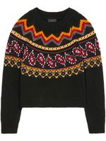 Alanui pull Antarctic Circle en maille intarsia - Noir