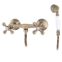 Loqé Luxor meng douchekraan met handdouche brons