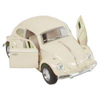 Kinsmart Auto Volkswagen Beetle 1967 Pull-back 1:32 Staal Beige