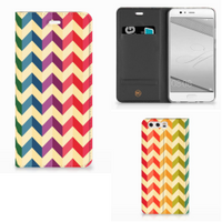 Huawei P10 Plus Hoesje met Magneet Zigzag Multi Color