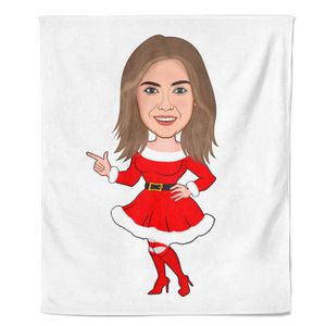 Cartoon Fleecedeken Mrs. Claus