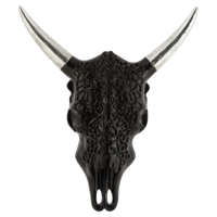 J-Line Dierenkop Schedel Zwart 40,5x9,5x47