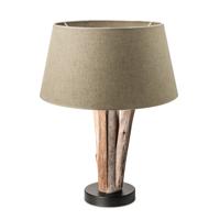 Home sweet home tafellamp Bindy houten takken & lampenkap Melrose - taupe