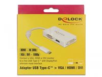 Delock 63924 Adapter USB Type-C male > VGA / HDMI / DVI female wit - thumbnail